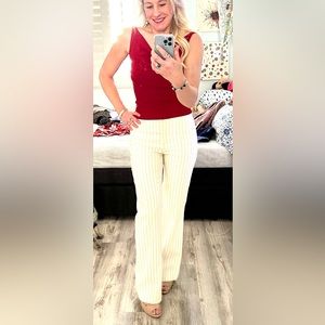 bebe Wide Leg Pinstripe Pants